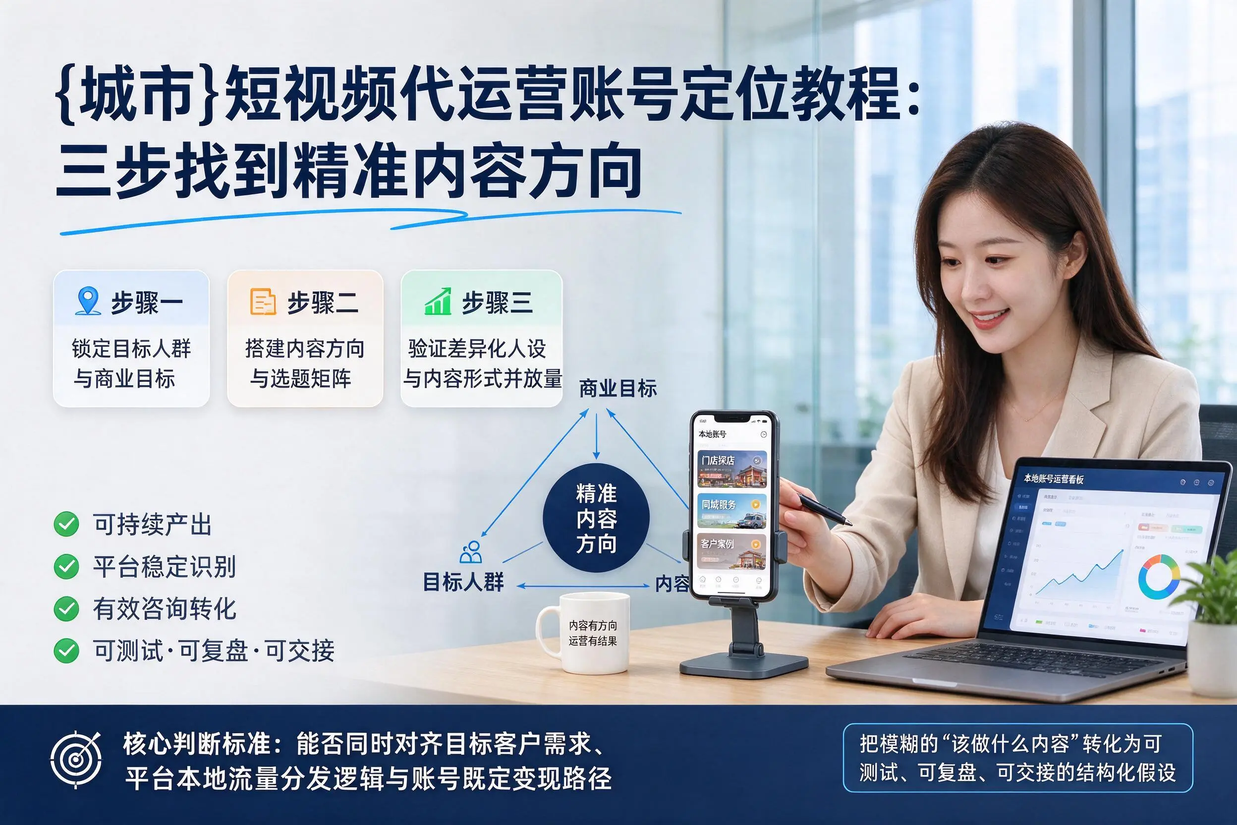阿里短视频代运营账号定位教程:三步找到精准内容方向