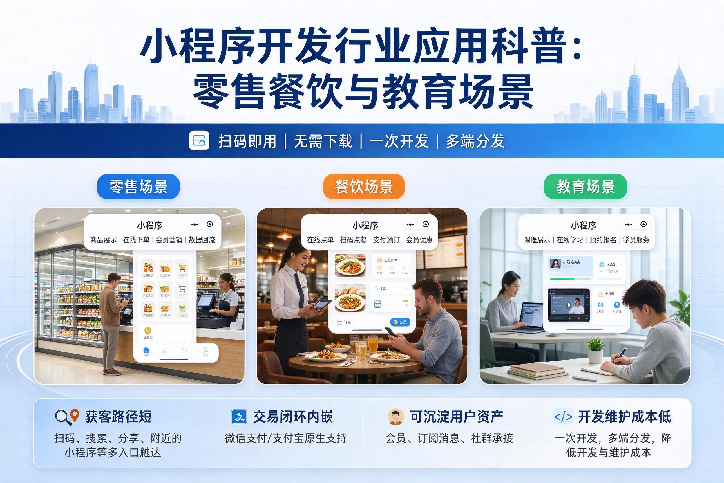 阿里小程序开发行业应用科普：零售餐饮与教育场景