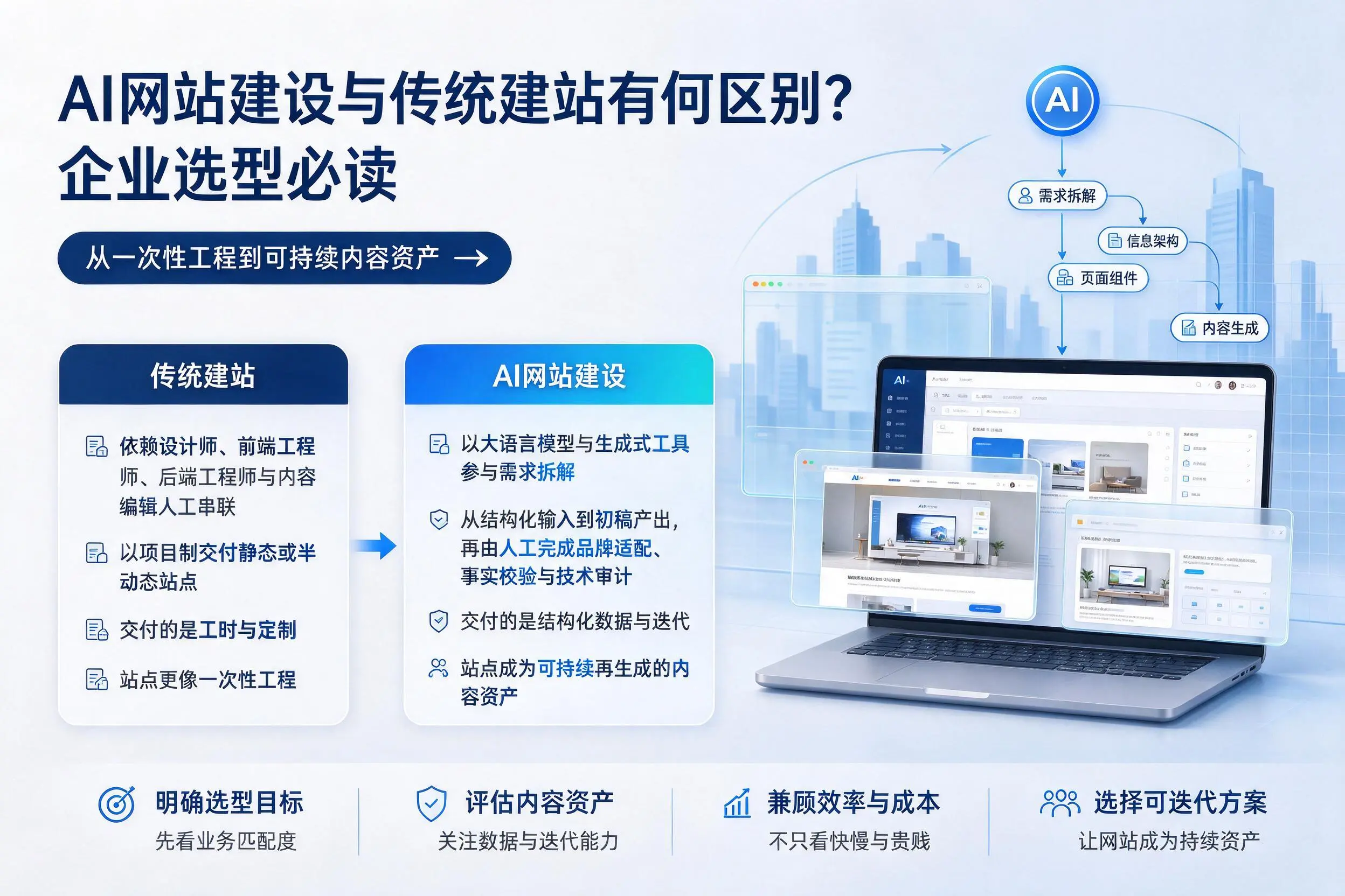 AI网站建设与传统建站有何区别？阿里企业选型必读