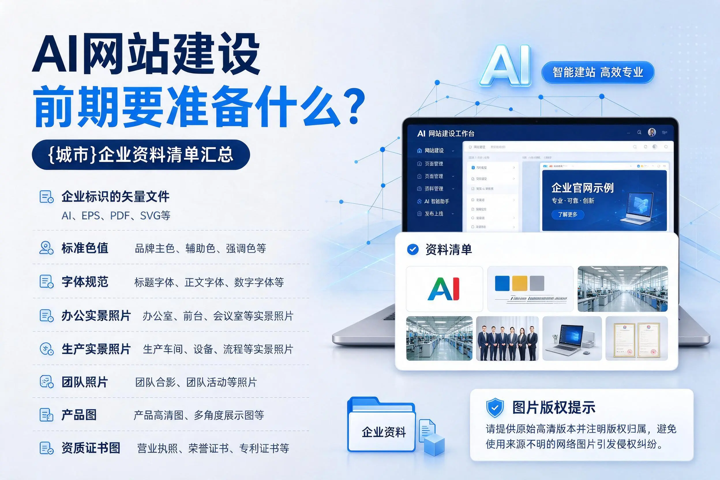 AI网站建设前期要准备什么？阿里企业资料清单汇总